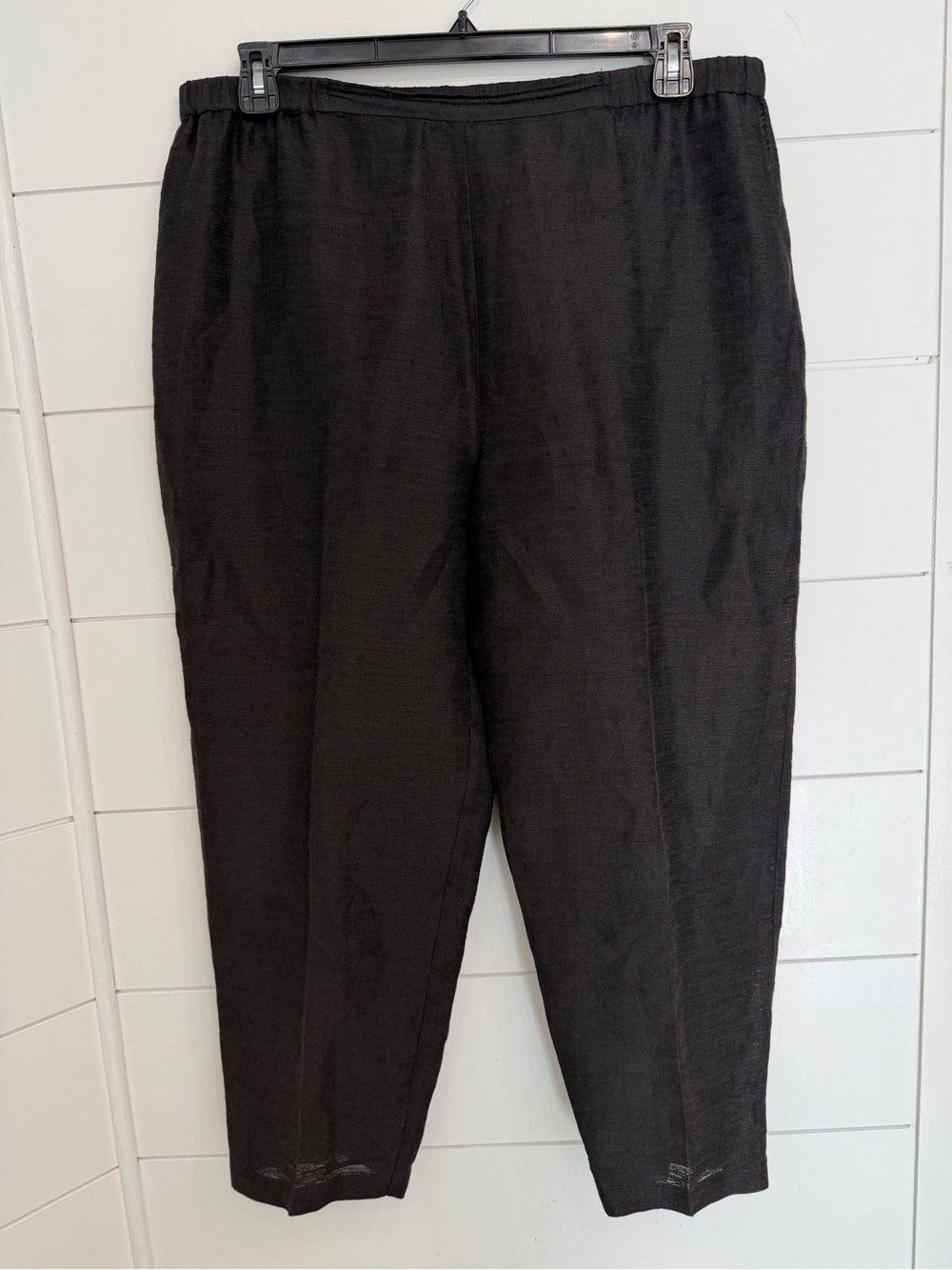 Eileen Fisher Women's Black Linen Blend Pull-On Pants Size Large 36769 - Picture 2 of 8